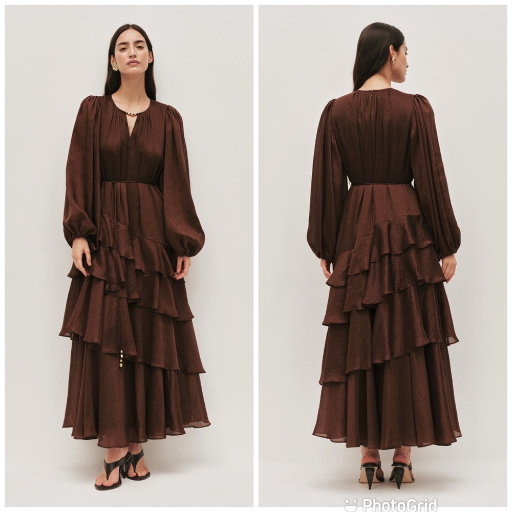 Aje Sevilla Maxi Dress In Chocolate New With Tags!